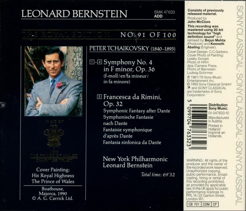 Tchaikovsky : Symphony No. 4 - 번스타인 (Leonard Bernstein)  (Holland발매)
