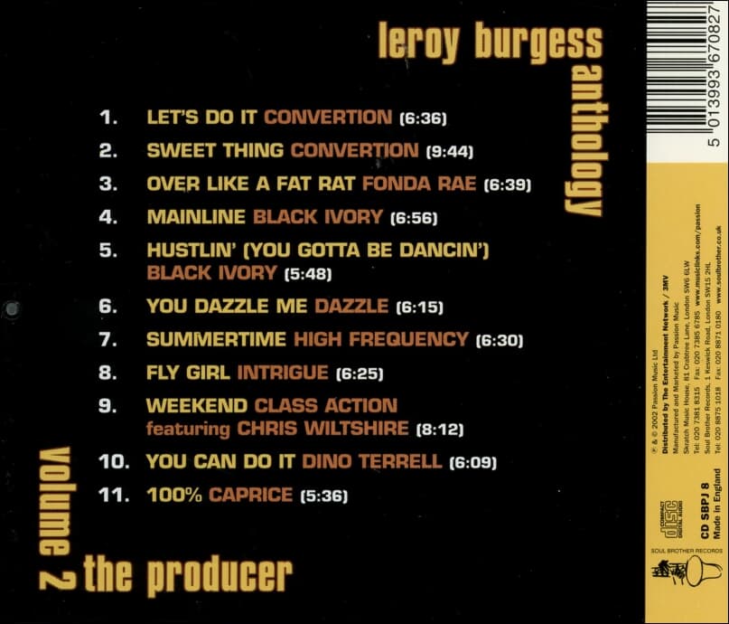 Leroy Burgess (르로이 버제스) -  Leroy Burgess Anthology ,  Volume 2 The Producer (UK발매)