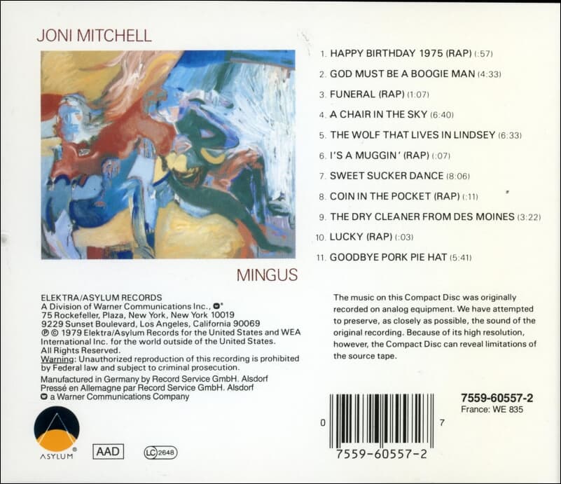 Joni Mitchell (조니 미첼) -  Mingus (독일발매)