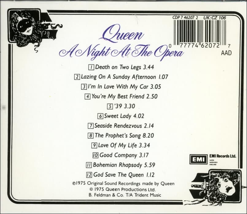 Queen  - A Night At The Opera (EU발매)