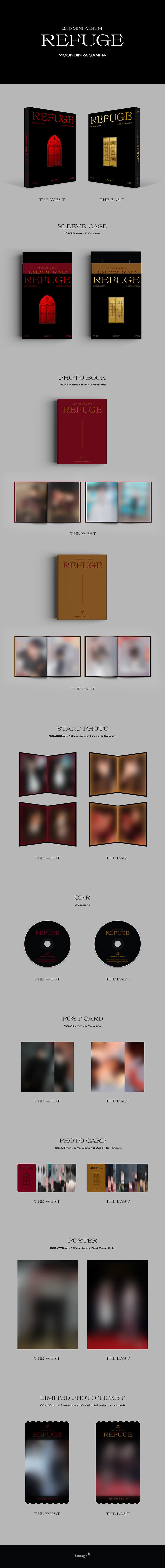 [미개봉] 문빈&산하 (Astro) / Refuge (2nd Mini Album) (The West/The East Ver. 랜덤 발송)