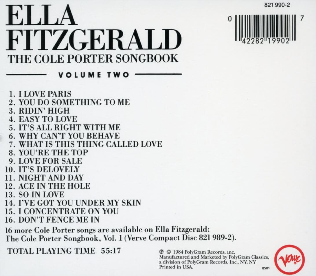 엘라 피츠제럴드 - Ella Fitzgerald - The Cole Porter Songbook Vol.2 [U.S발매]