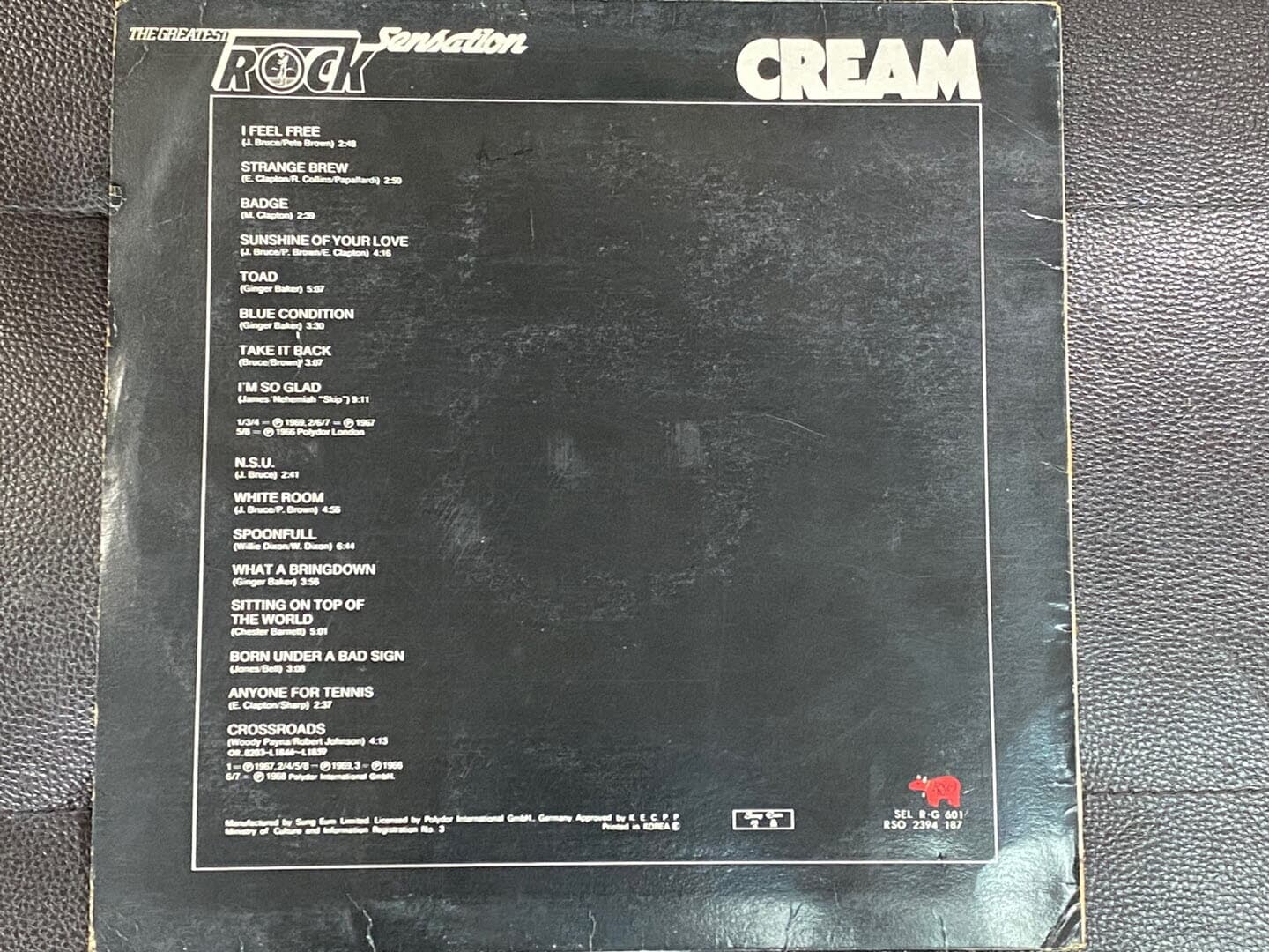 [LP] 크림 - Cream - Great Rock Sensation LP [성음-라이센스반]