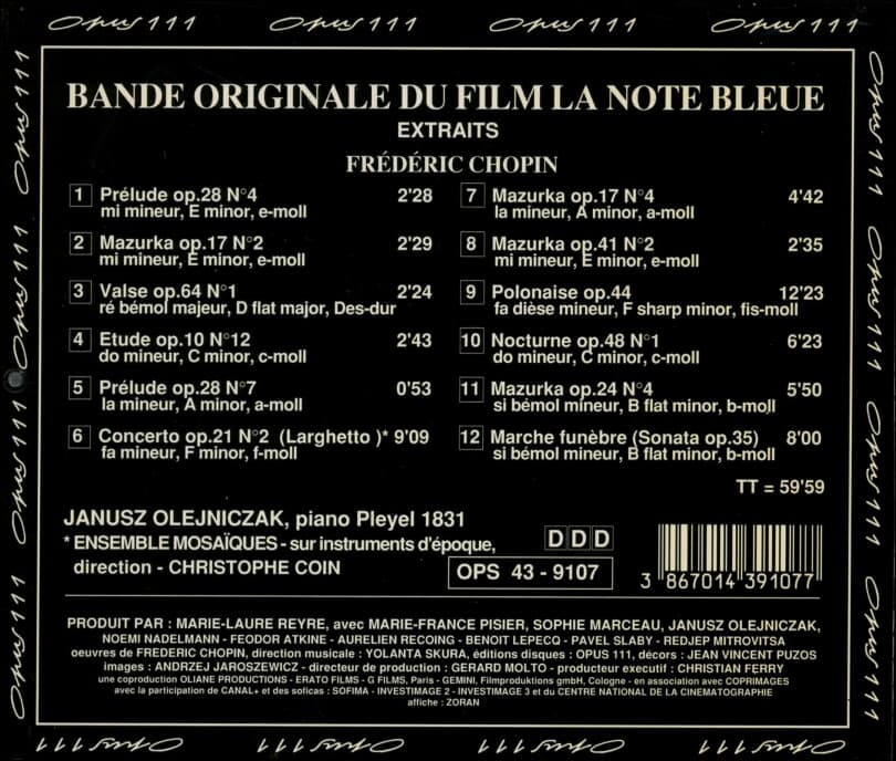 Chopin : La Note Bleue - 올레이니착 (Janusz Olejniczak) (France발매)