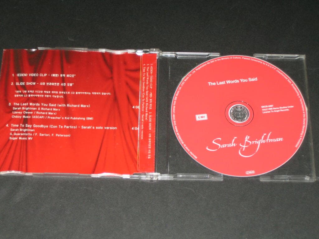 the last words you said Sarah Brightman VCD ,,, 사라 브라이트만