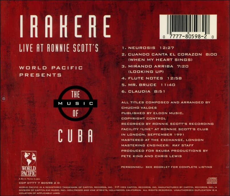 Irakere (이라케레) - Live At Ronnie Scott's  (US발매)
