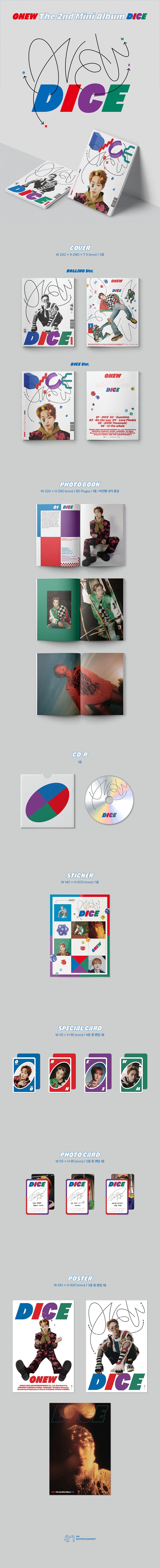 [미개봉] 온유 (Onew) / Dice (2nd Mini Album) (Photobook Ver.) (2종 커버 중 1종 랜덤 발송)