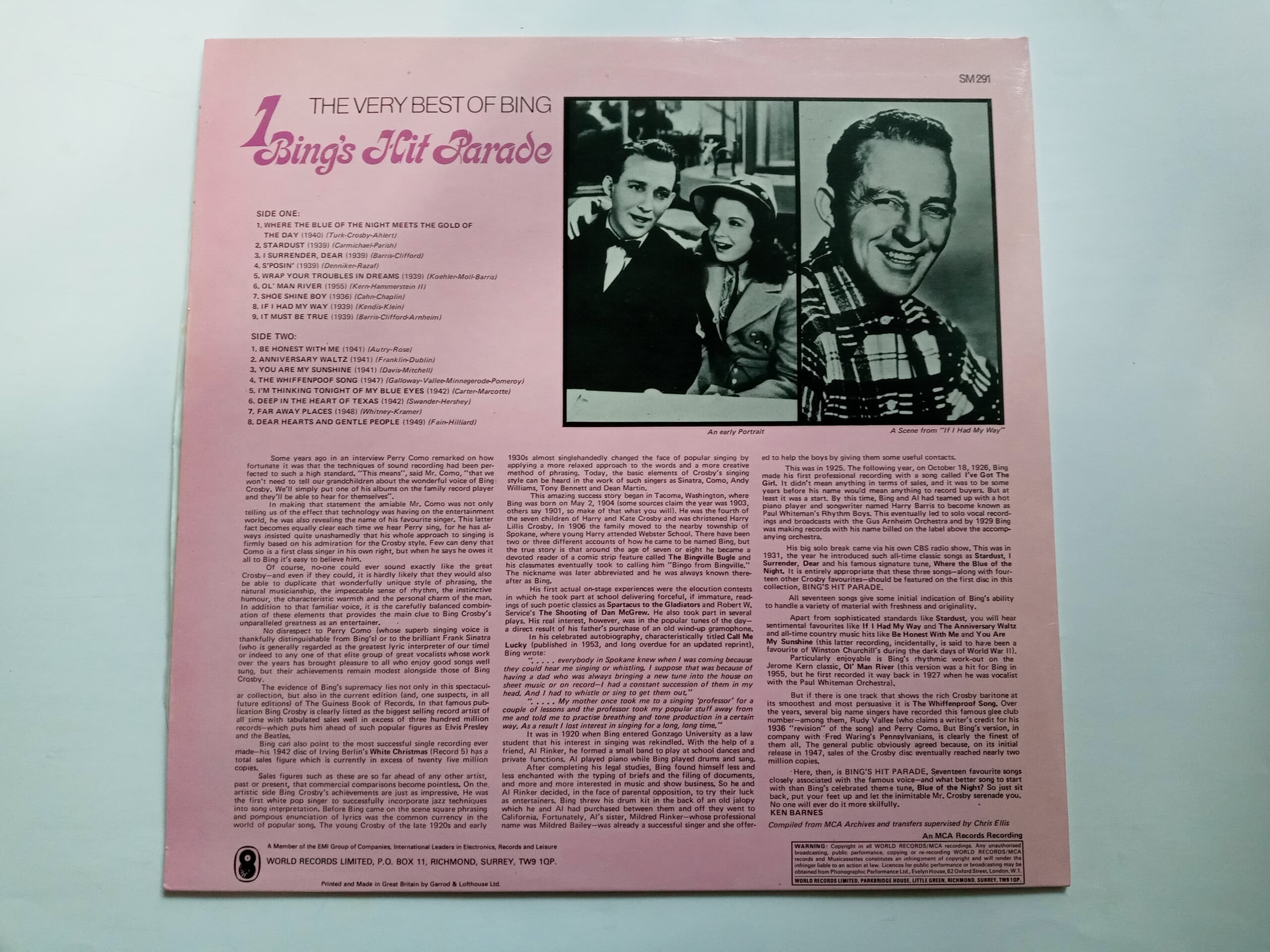 LP(수입) 빙 크로스비 Bing Crosby: The Very Best Of Bing 1/Bing's Hit Parade