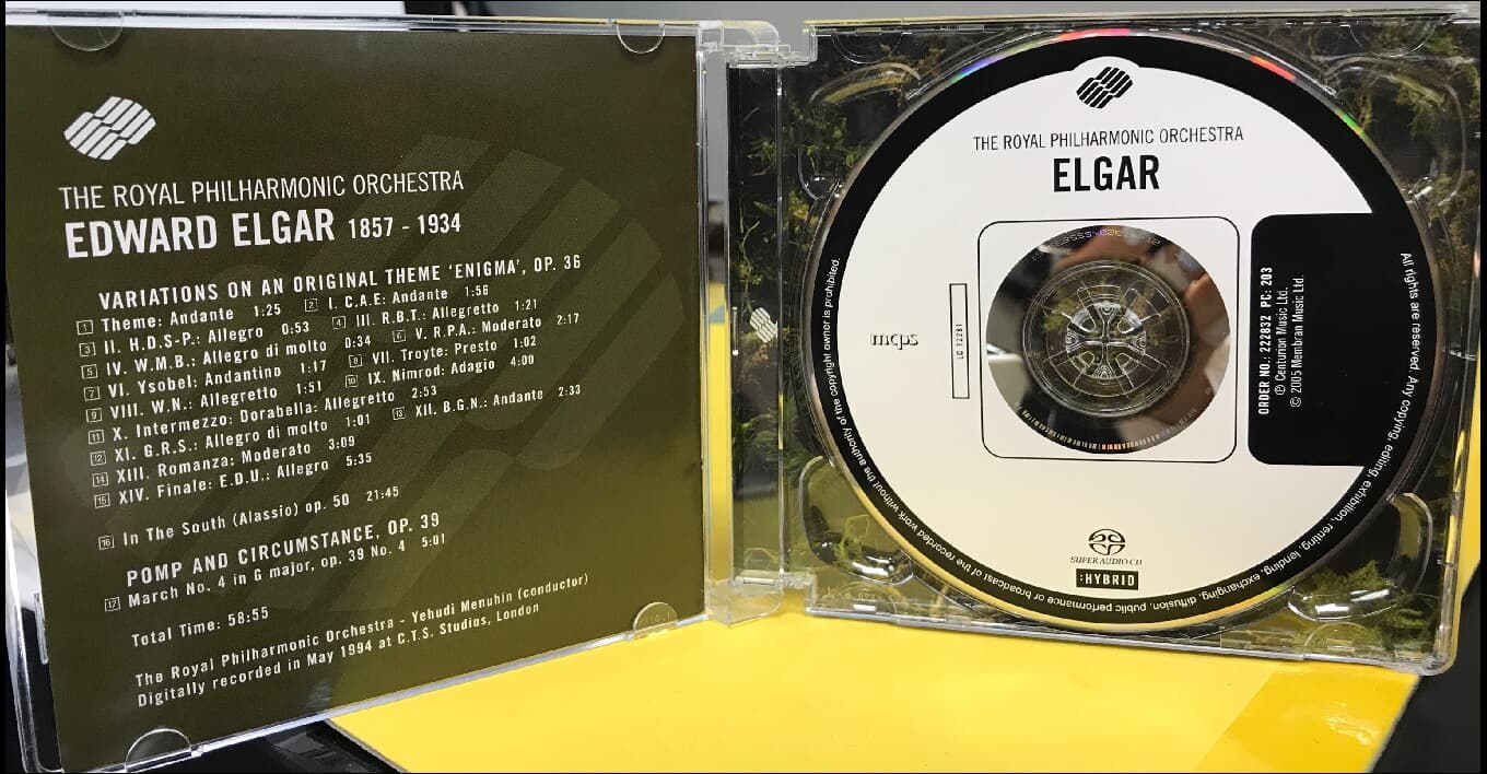 Elgar :  메뉴인 (Yehudi Menuhin), 로열 필하모닉 오케스트라 (SACD) (독일발매)