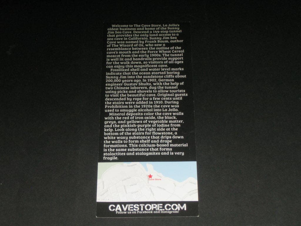 THE CAVE STORE 미국의 동굴 관광명소 입장권 추억의 팸플릿 리플릿