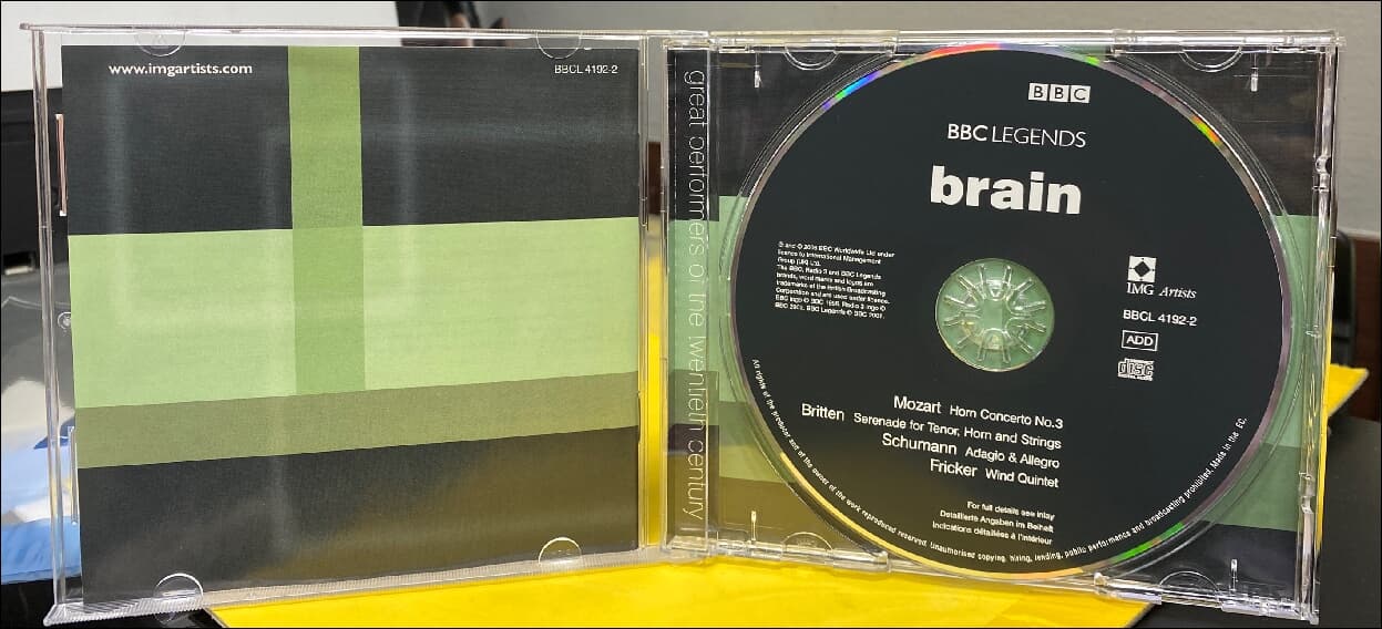 브레인 (Dennis Brain)  : BBC Legends Brain - : 호른 협주곡 3번 (유럽발매)
