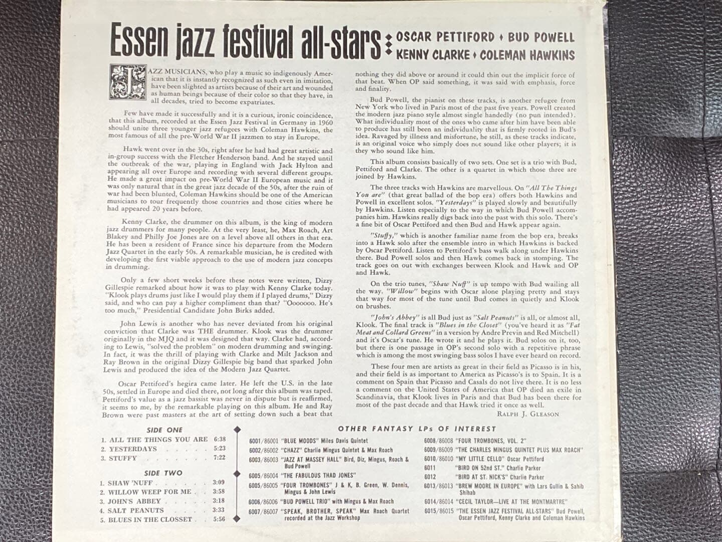 [LP] 오스카 페티포드,버드 파웰 - Oscar Pettiford,Bud Powell - Essen Jaz Festival All-Stars LP [1964] [U.S반]