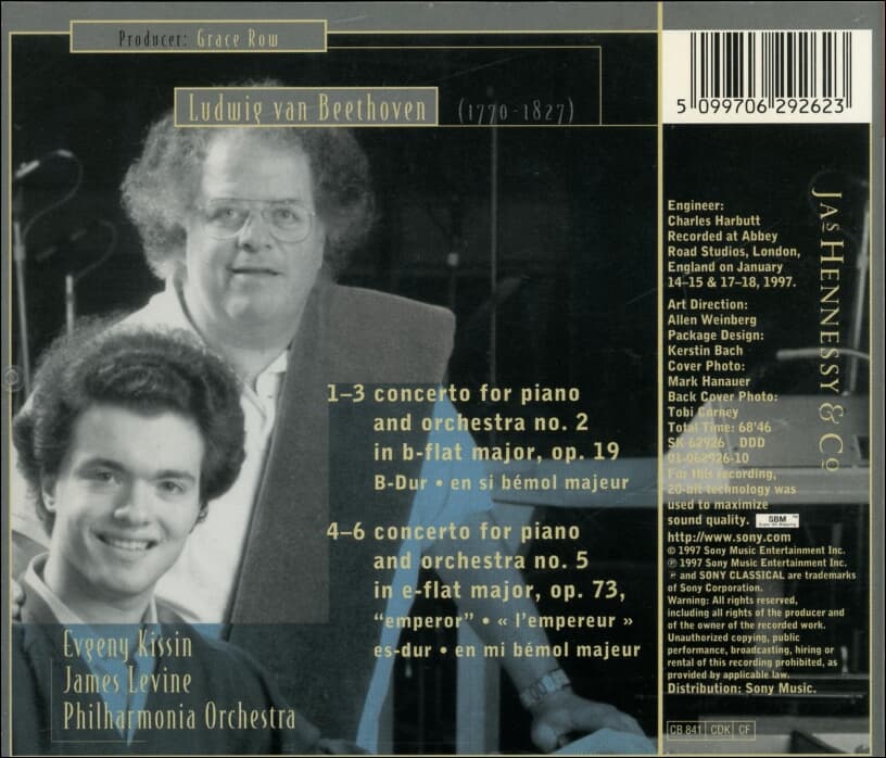 Beethoven : Piano Concertos Nos. 2 & 5 - 레바인 (James Levine) ,예브게니 키신 (Evgeny Kissin) (유럽발매)