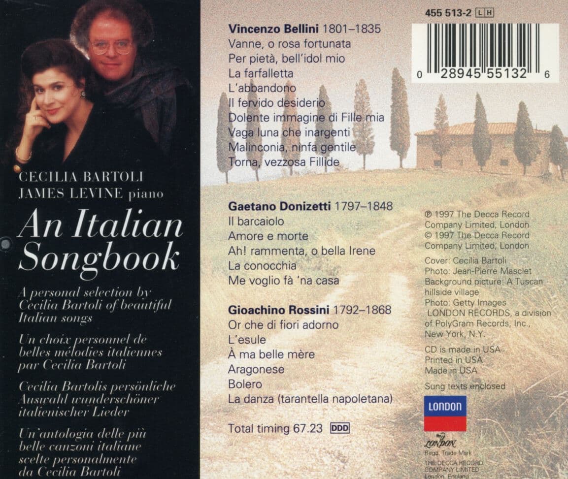체칠리아 바르톨리,제임스 레바인 - Cecilia Bartoli, James Levine - An Italian Songbook [U.S발매]