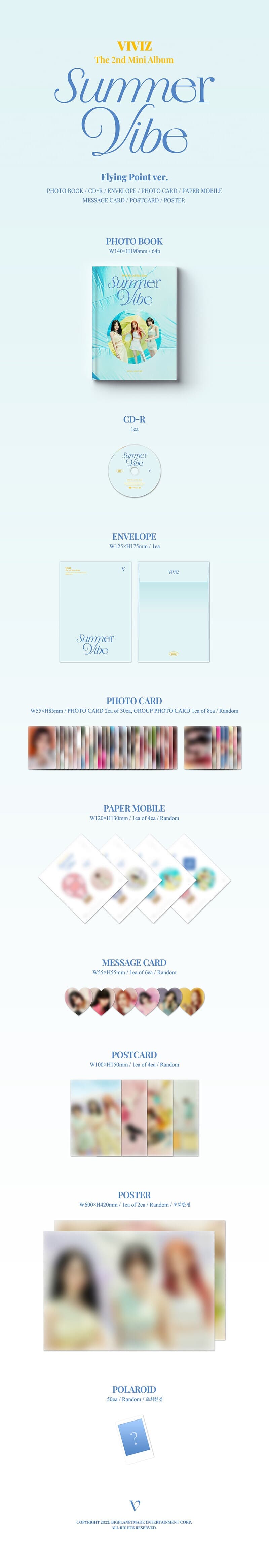 [미개봉] 비비지 (VIVIZ) / Summer Vibe (2nd Mini Album) (Photobook Ver.) (Flying Point/Ready To Summer Ver. 랜덤 발송)