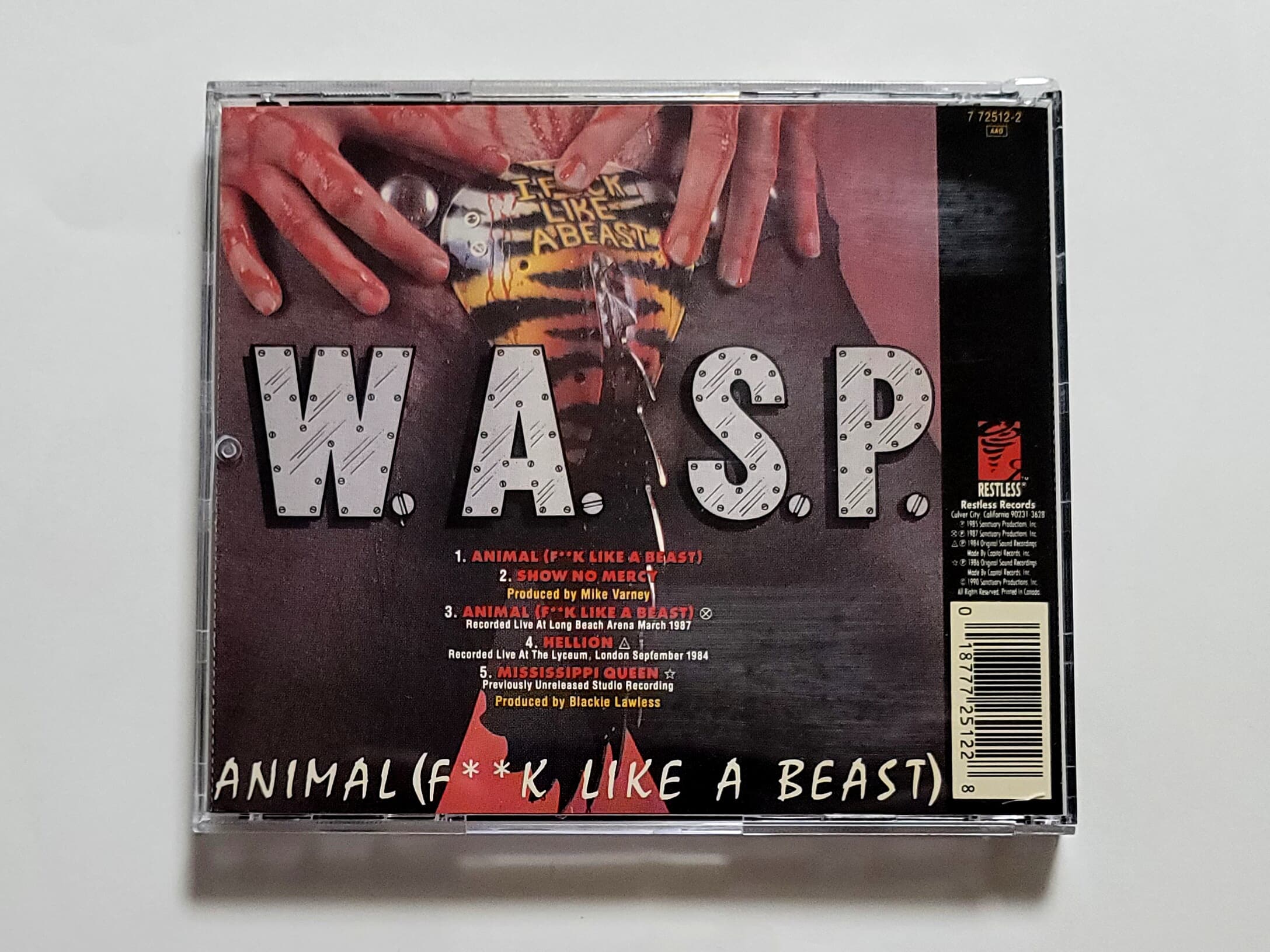 (희귀 싱글 미국반) W.A.S.P. - ANIMAL (FucK LIKE A BEAST)