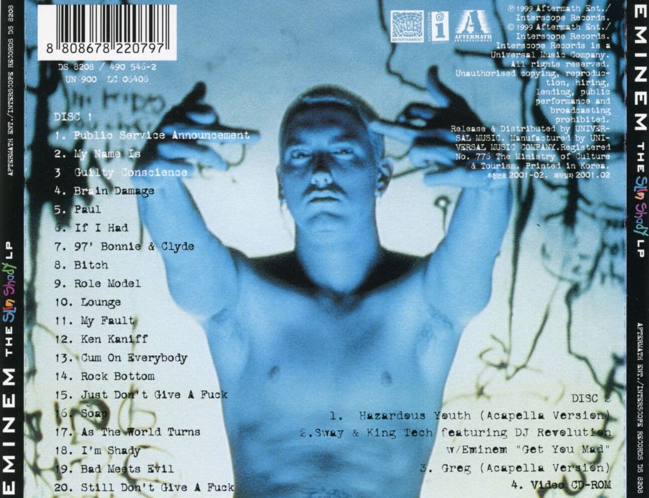 에미넘 - Eminem - The Slim Shady LP Special Edition CD 2Cds