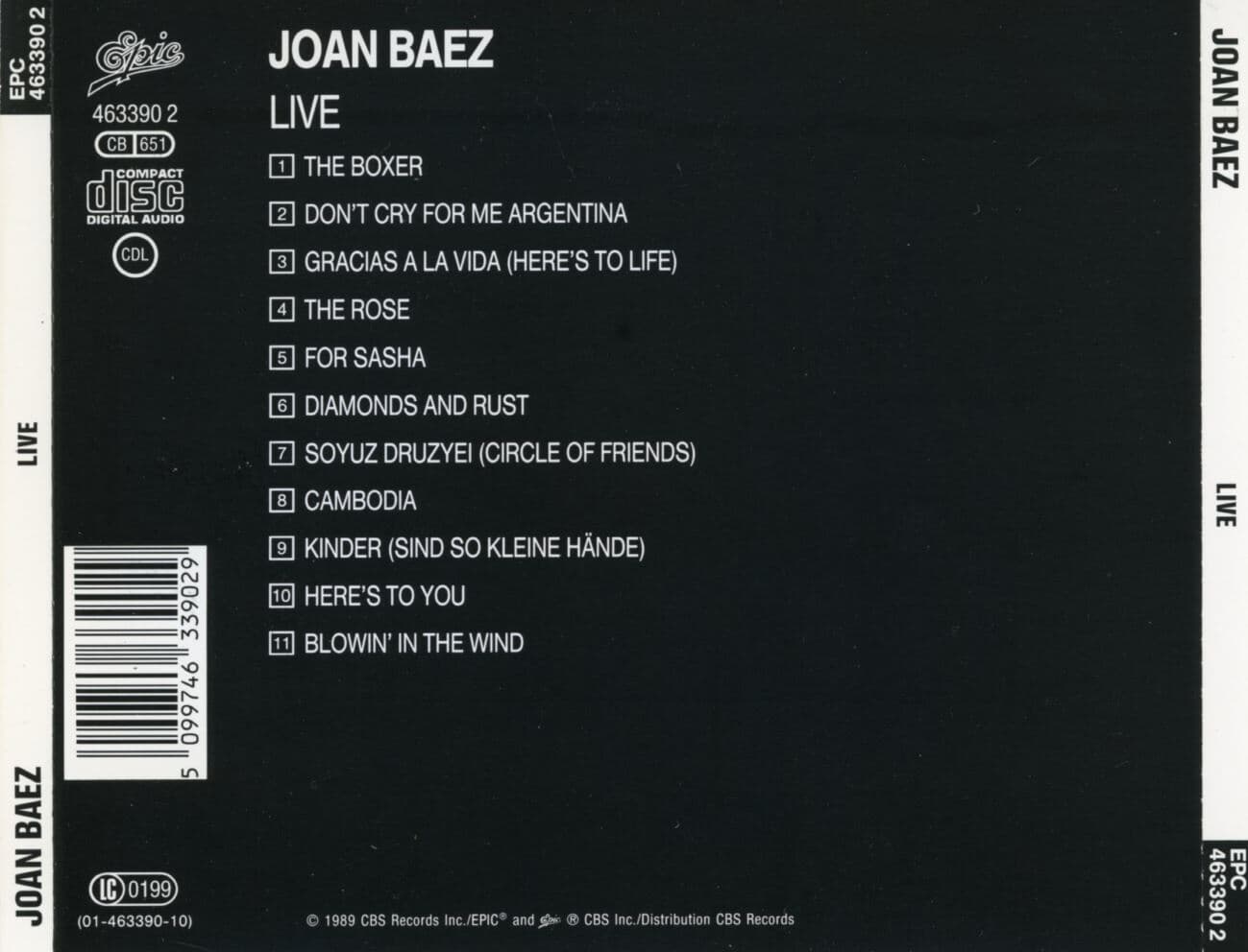 조안 바에즈 - Joan Baez - Live [U.S발매]