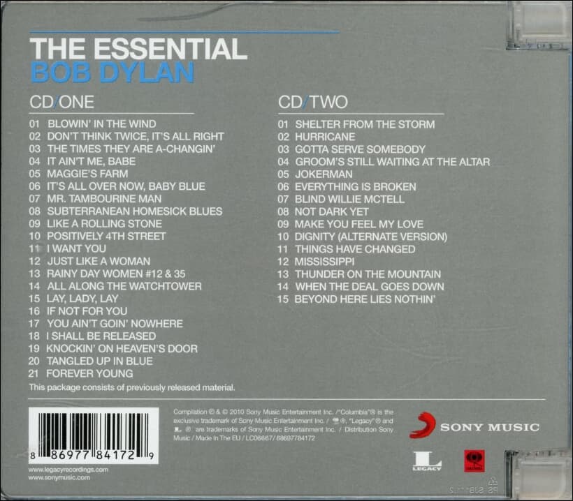밥 딜런(Bob Dylan) -  The Essential Bob Dylan(EU발매) (2cd) 