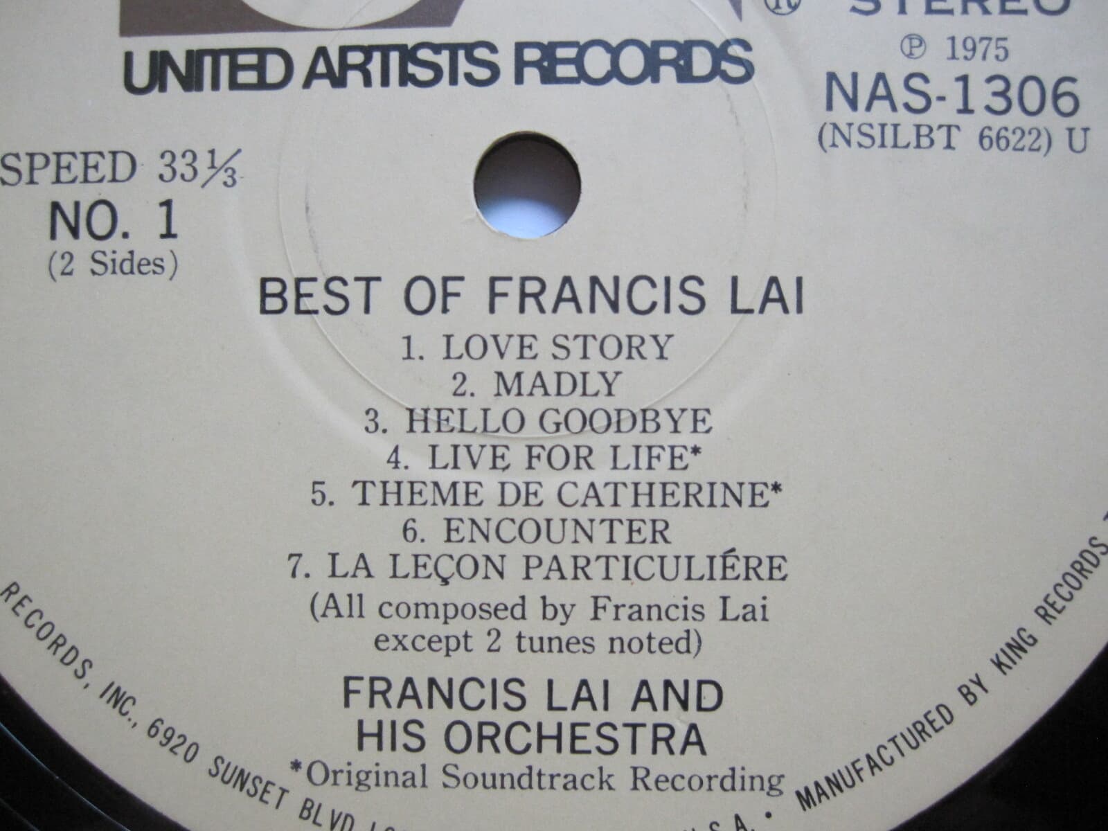 LP(수입) 프랜시스 레이 Francis Lai: Best of Francis Lai