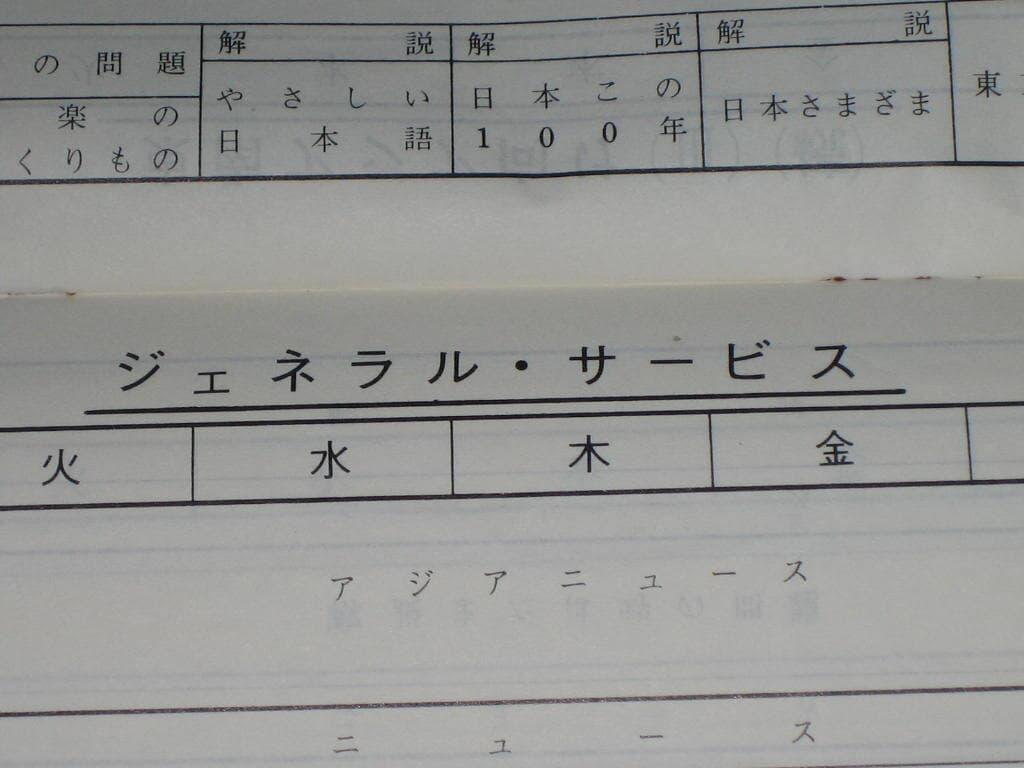 NHK?際放送番組時刻表 NHK こくさいほうそうばんぐみじこくひょう  NHK국제방송프로그램시간표 시각표 편성표 카탈로그 팸플릿 리플릿