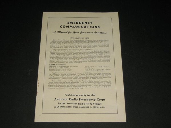 ARRL emercency communication  Amateur Radio Emergency Corps 미국 아마추어 라디오 응급서비스 HAM 소책자 카탈로그 팸플릿
