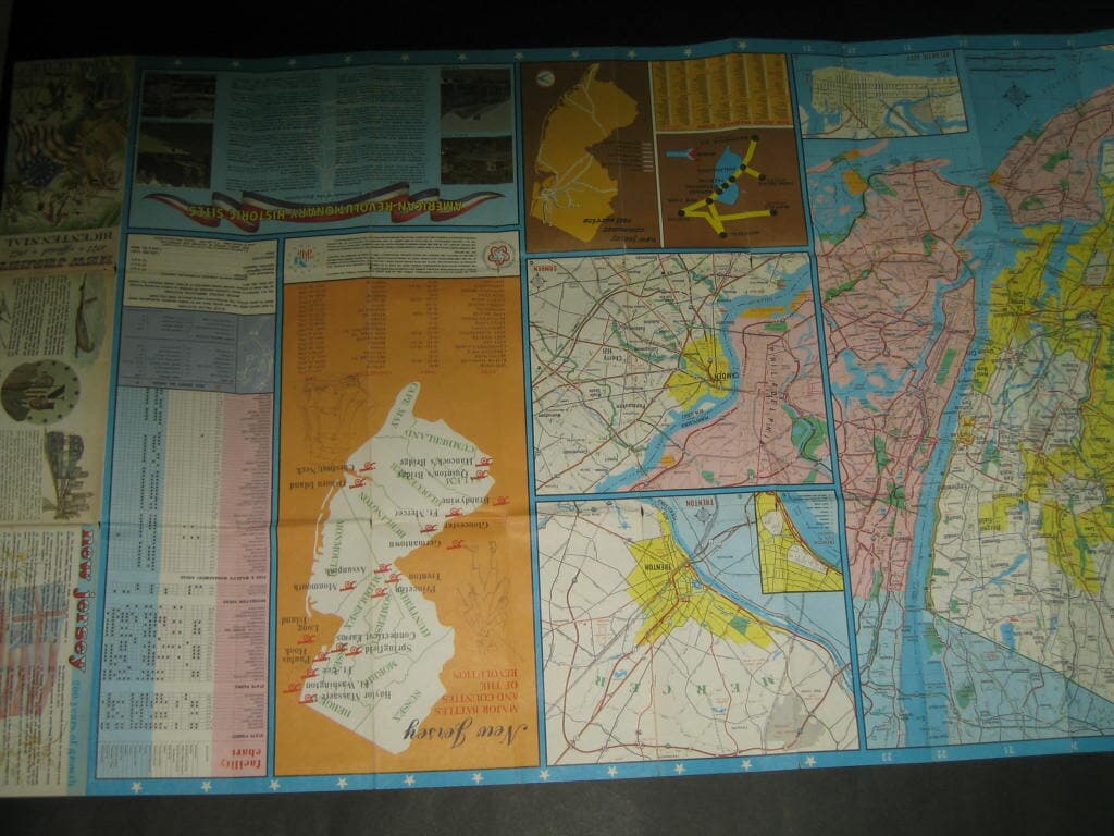 1977 Bicentennial NEW JERSEY Official State Highway Map Atlantic City Morristown