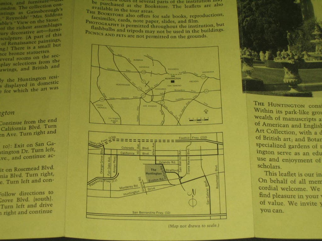 HUNTINGTON Library Art Gallery Botanical Gardens Map 안내도