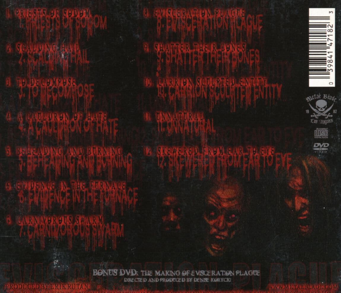 카니발 콥스 - Cannibal Corpse - Evisceration Plague 2Cds [1CD+1DVD] [디지팩] [U.S발매]