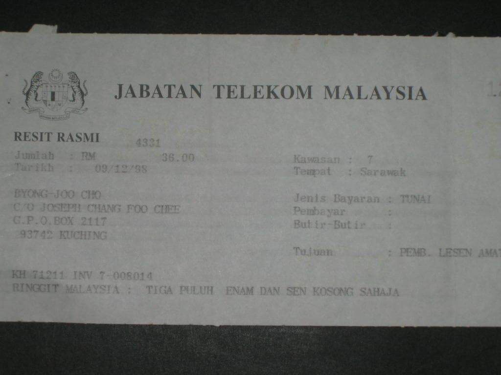 JABATAN TELEKOM MALAYSIA RESIT RASMI BYONG-JOO CHO 말레이시아 통신회사 관련