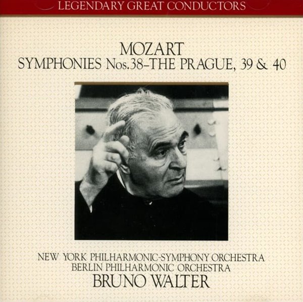 MOZART : Symphonies Nos.38 THE &quot; PRAGUE(프라하)&quot;  39 &amp; 40 - 발터 (Bruno Walter)(일본발매)