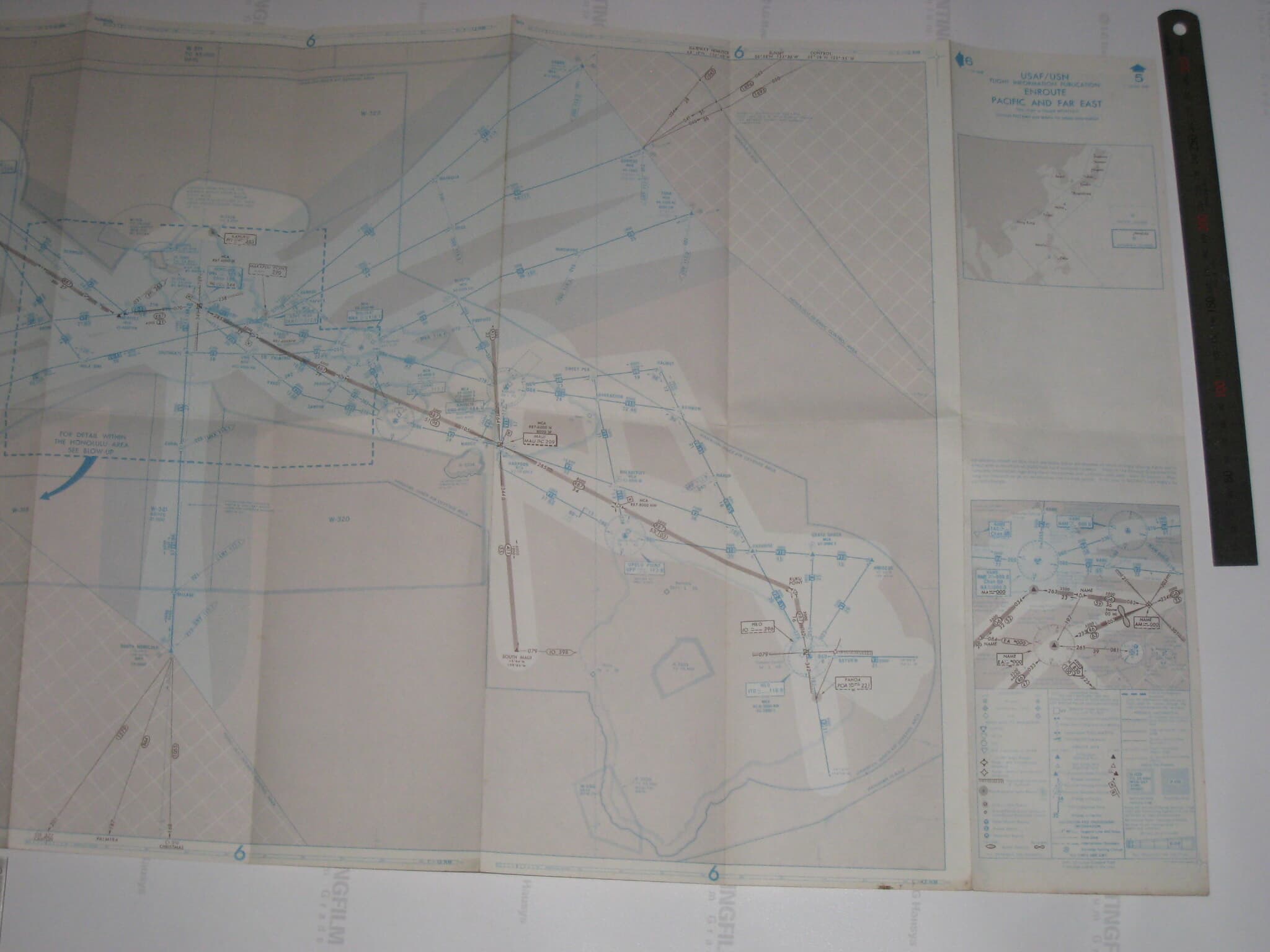 usaf/usn flght information publication PACIFIC AND FAR EAST 6.5 미국공군 미국해군 태평양 극동노선도 항공도