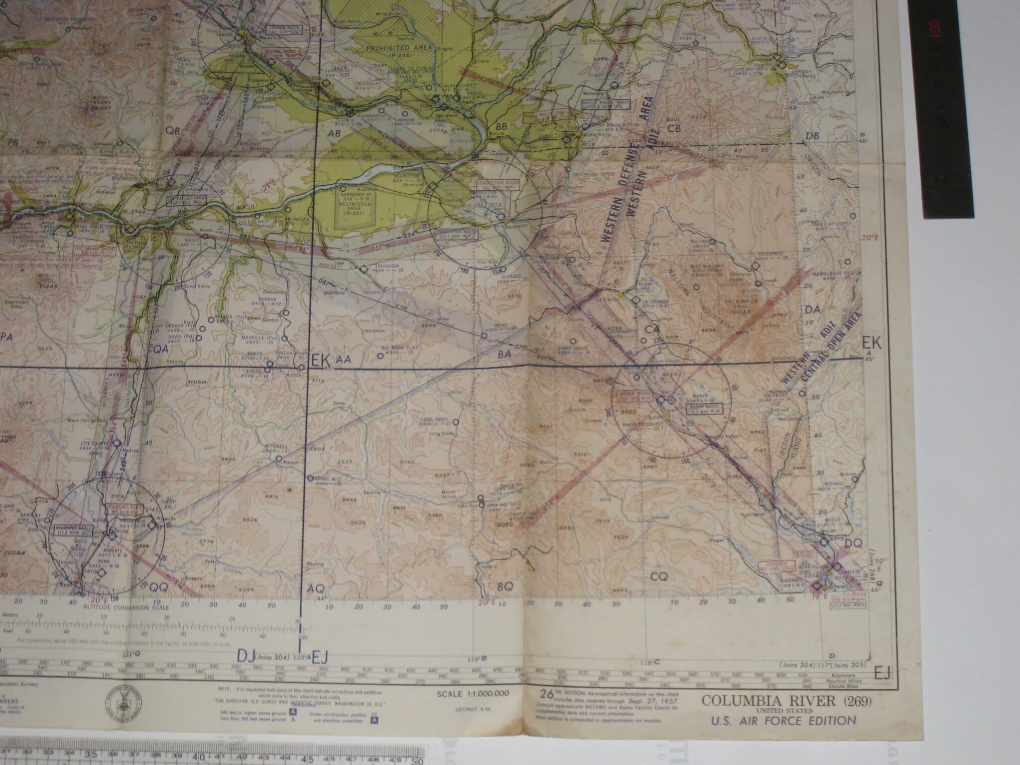 world aeronautical chart columbia river 세계항공챠트 항공지도 컬럼비아강 항공도
