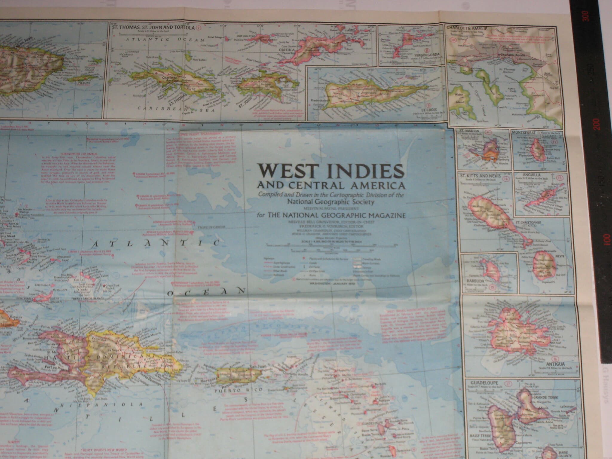 west indies and central amerrica National Geographic map 중앙아메리카 서인도제도 지도 영문지도