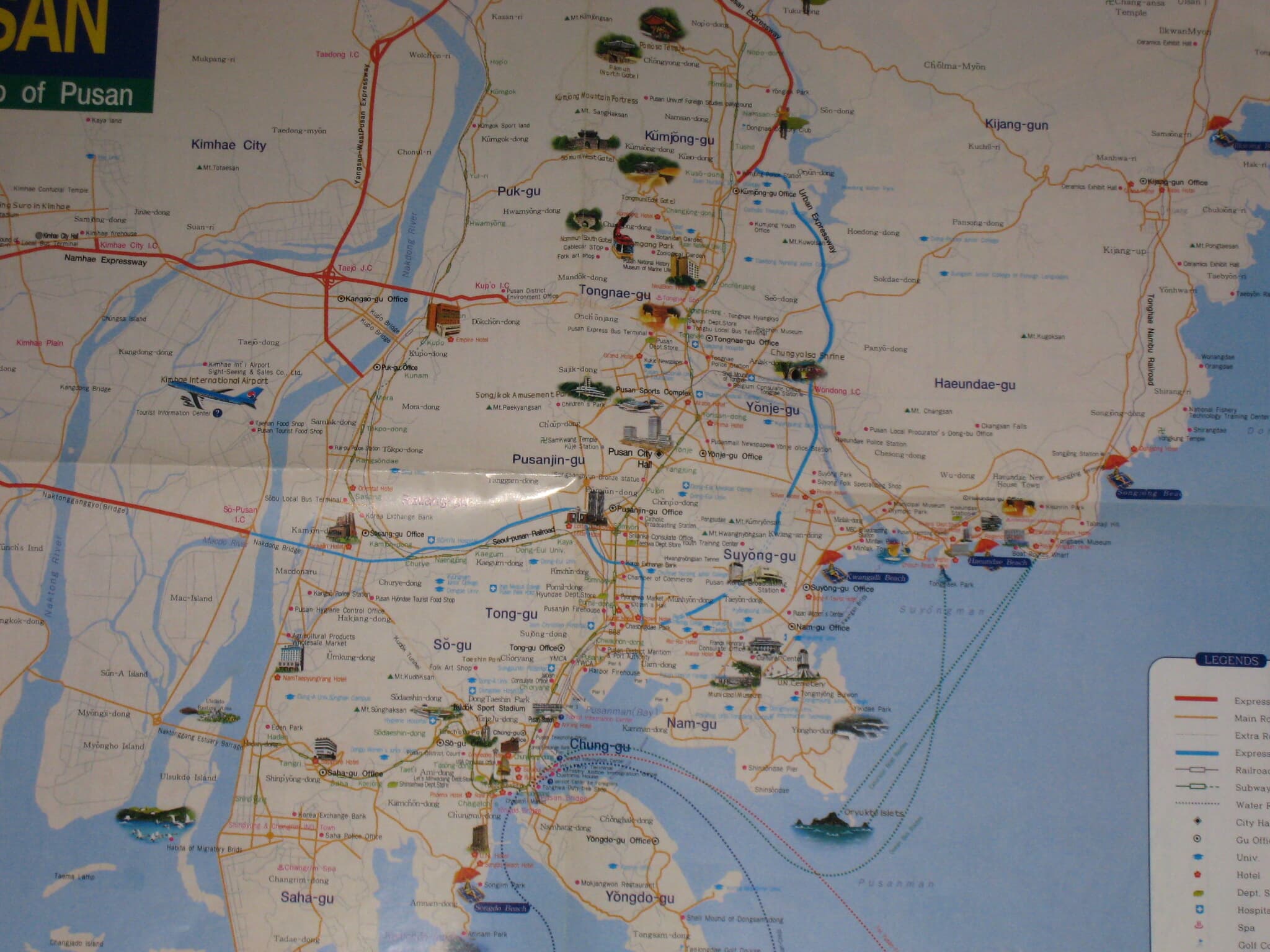 Pusan Tourist Map Of Busan 부산광역시 영문지도