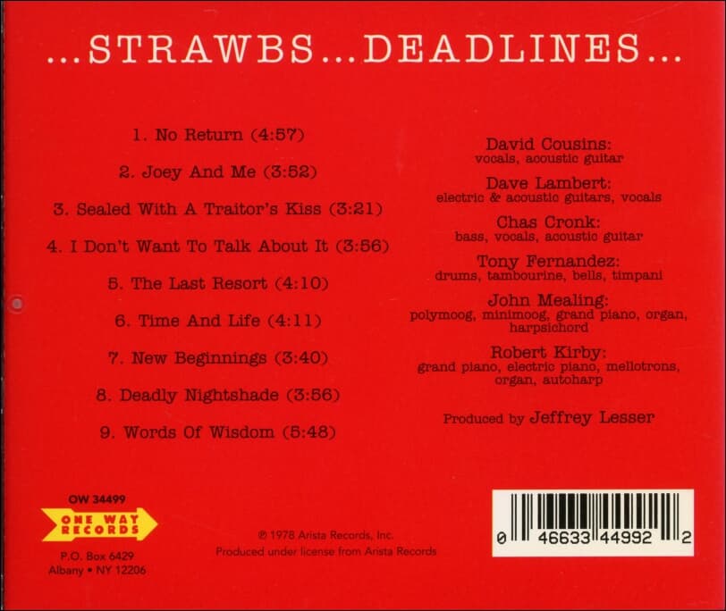 Strawbs (스트롭스) -  Deadlines (US발매)