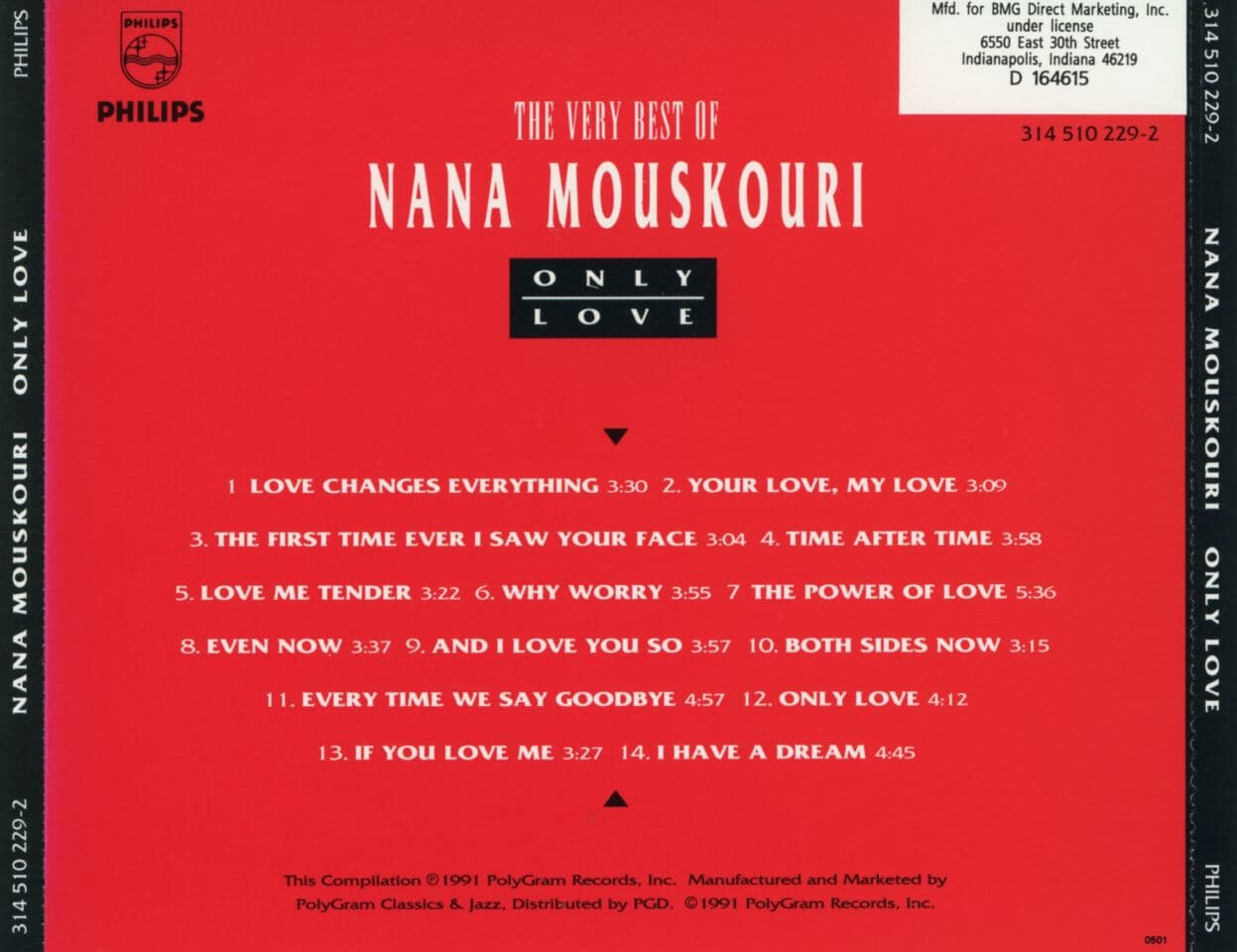 나나 무스꾸리 - Nana Mouskouri - Only Love The Very Best Of Nana Mouskouri [U.S발매]
