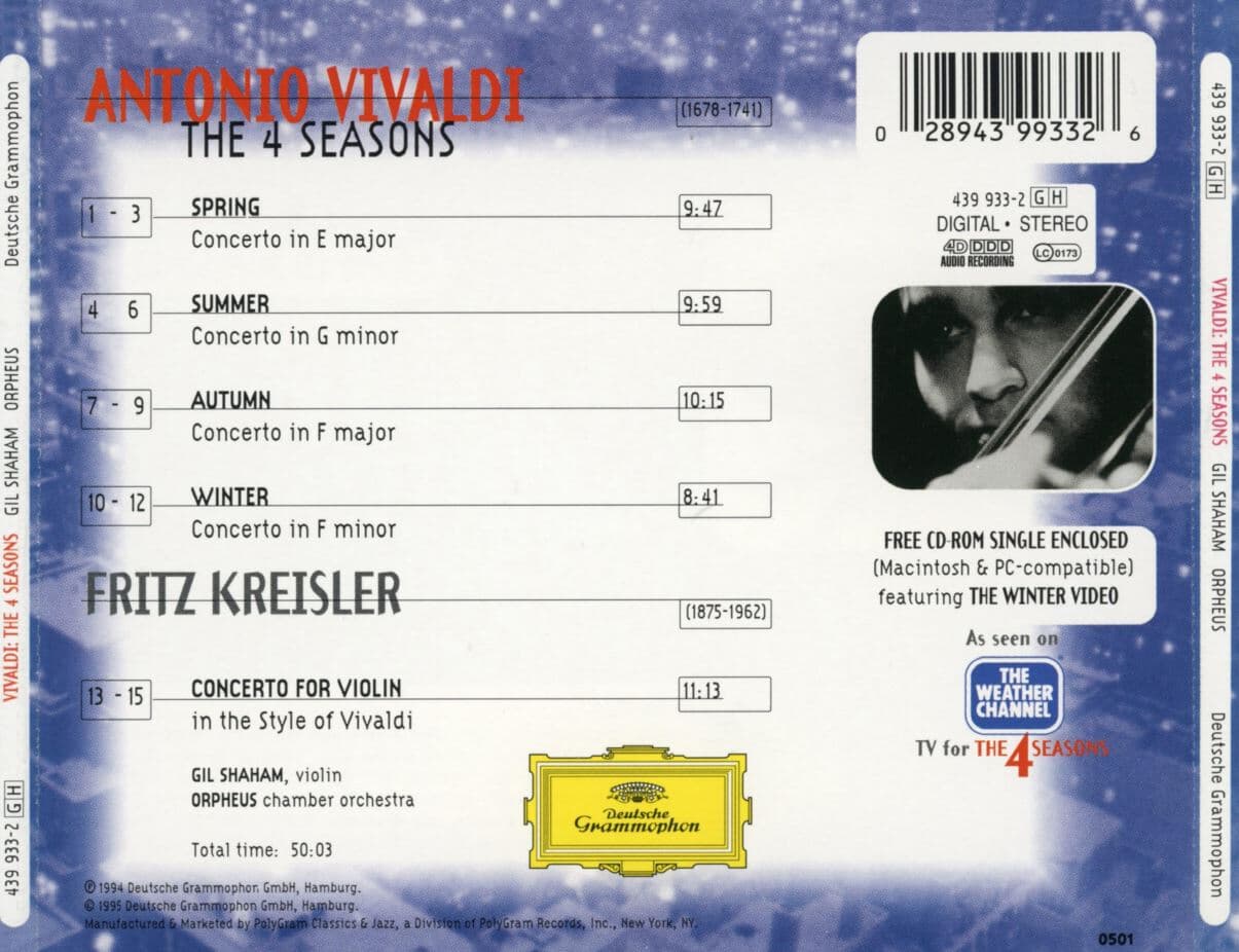 길 샤함 - Gil Shaham - Vivaldi The 4 Seasons 2Cds [1CD+1CD-ROM] [U.S발매]