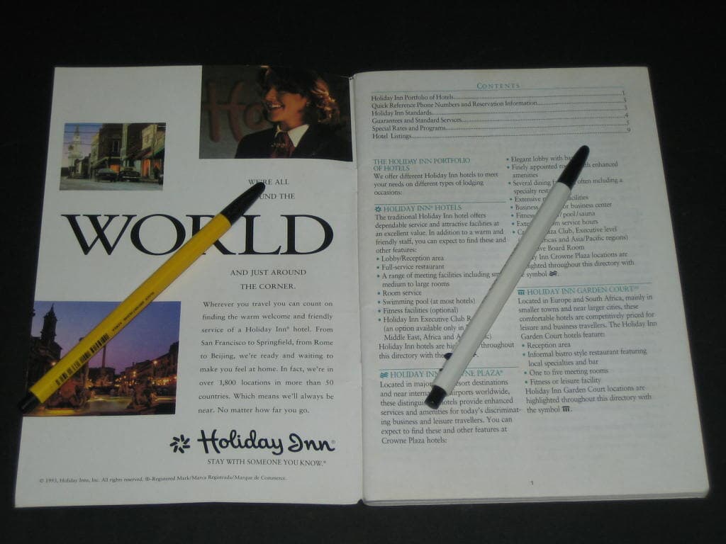 세계 최대의 호텔 체인 홀리데이 인 Holiday Inn WorldWide DIRECTORY 카탈로그