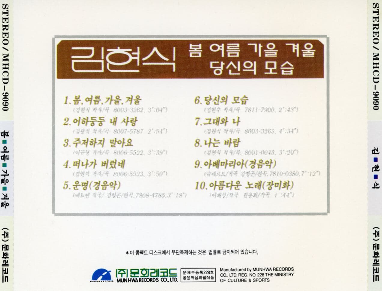 김현식 - 1집 김현식 새노래 [문화발매재반CD]