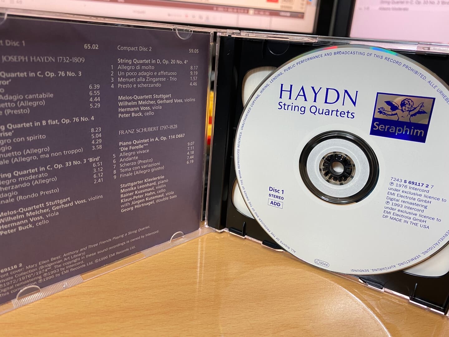 멜로스 콰르텟 - Melos-Quartett - Haydn,Schubert String Quartets Trout 2Cds [U.S발매]