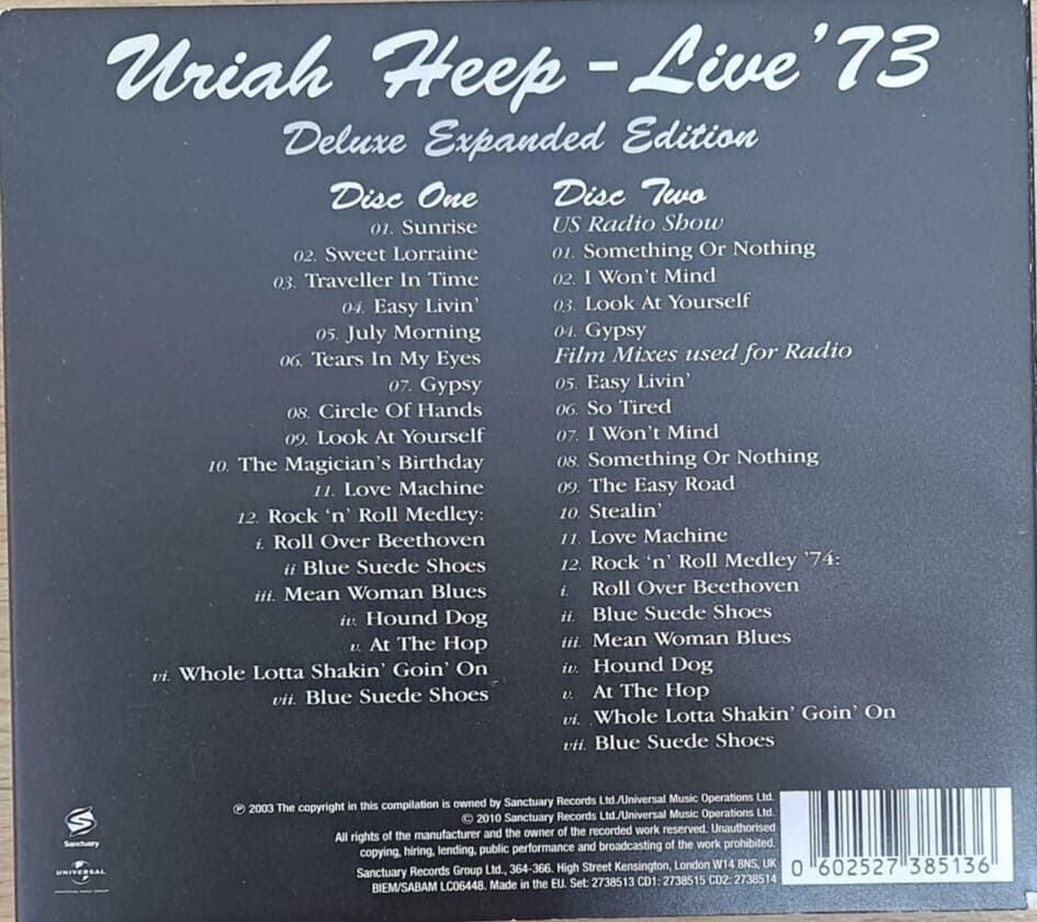 Uriah Heep - Live 73 [Deluxe Expanded Edition]--2CD