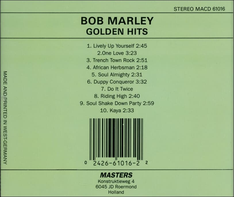 밥 말리 (Bob Marley) - Golden Hits (독일발매)