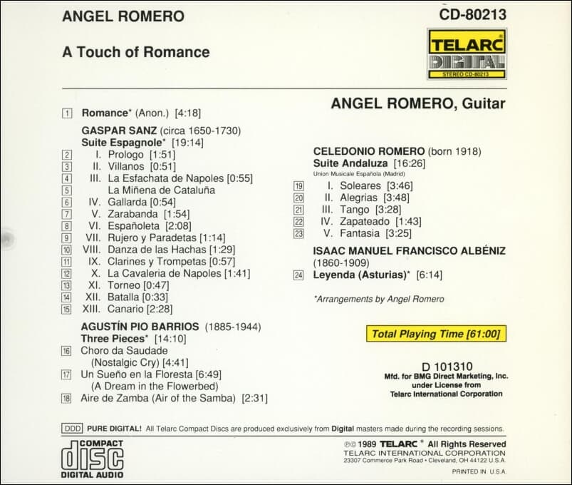 로메로 (Angel Romero) - A Touch Of Romance(US발매)