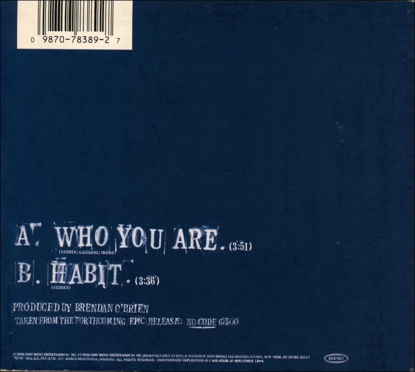 펄 잼 (Pearl Jam) - Who You Are  (US발매)