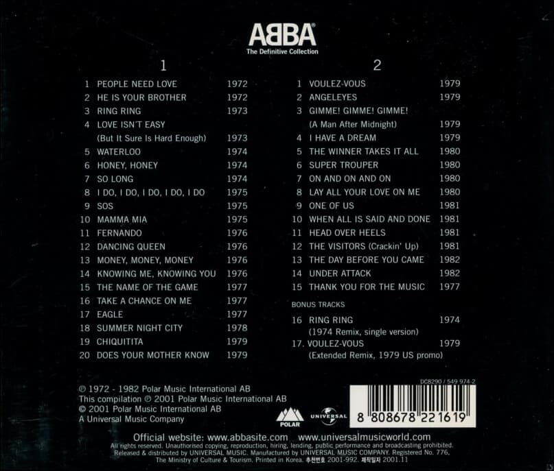 아바 (ABBA) -  The Definitive Collection (2CD)