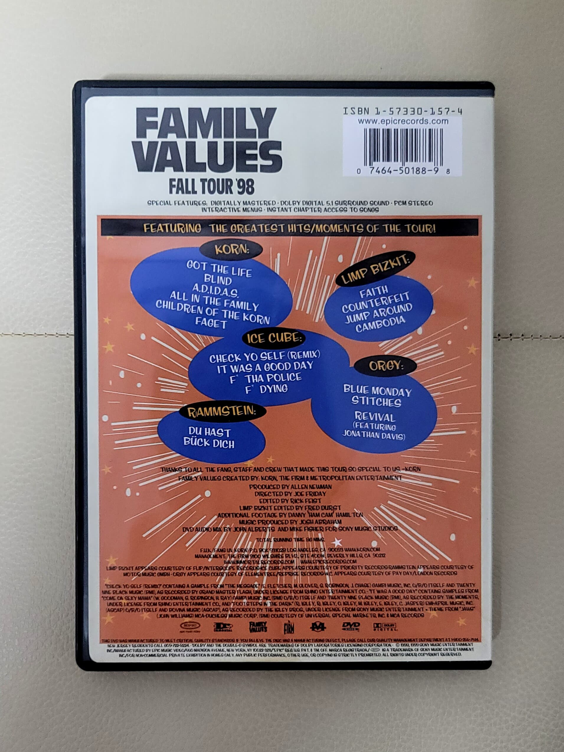 (DVD) FAMILY VALUES FALL TOUR '98 (패밀리 밸류 투어)