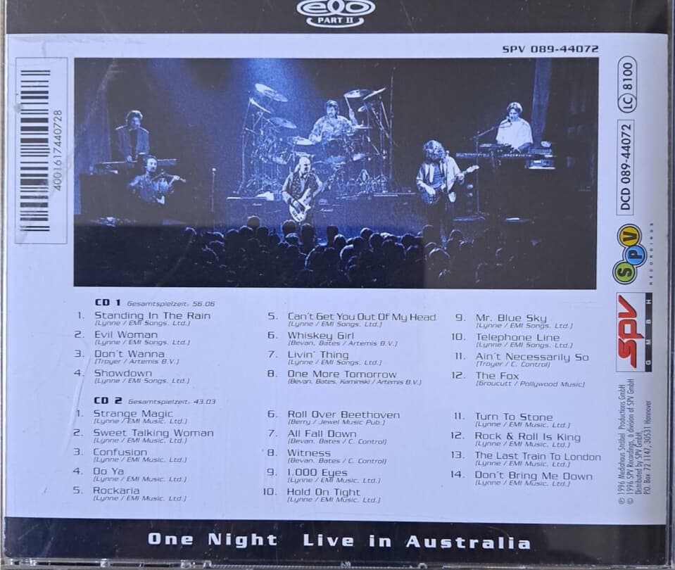 일렉트릭 라이트 오케스트라 (E.L.O.)/LIVE IN AUSTRALIA 2CD