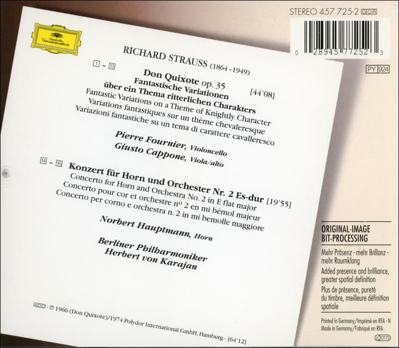 슈트라우스 (Richard Strauss) : Don Quixote, Hornkonzert No.2 - 카라얀 (Herbert Von Karajan)(독일발매)