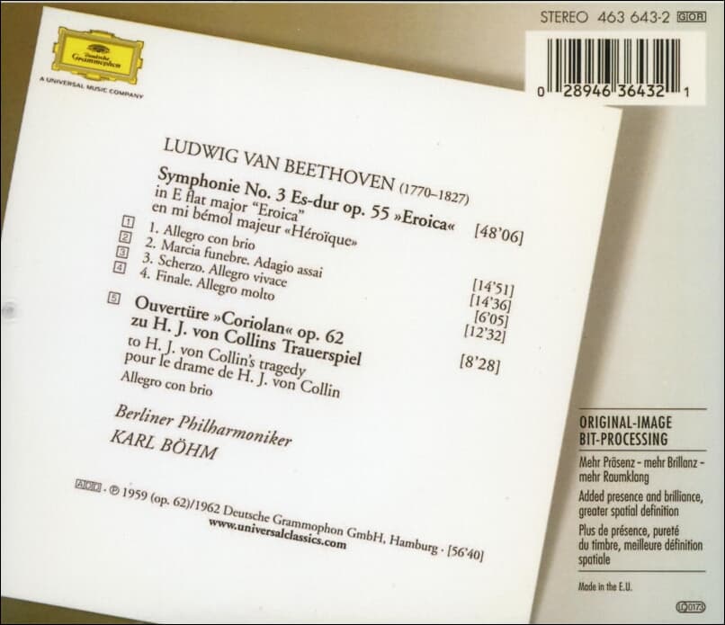 Beethoven : Symphonie No. 3 : Eroica - Karl Bohm (EU발매)